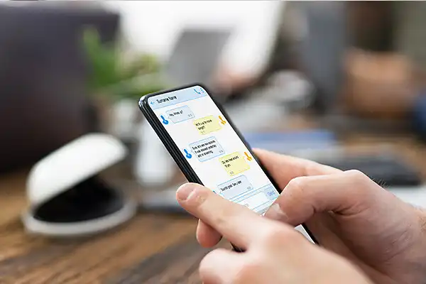 Text message with generated content